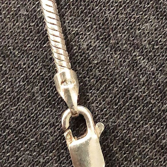 Vintage Marcasite Mother of Pearl Sterling Silver Teardrop Necklace - Picture 8 of 13